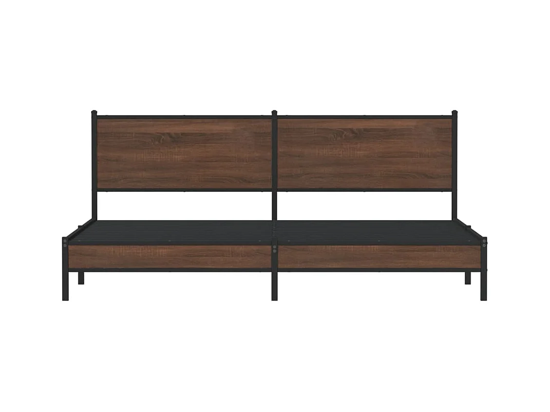 Cadre de lit en métal sans matelas chêne marron 200x200 cm