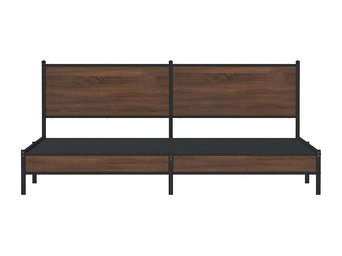 Giroletto senza Materaso in Metallo Rovere Marrone 200x200 cm