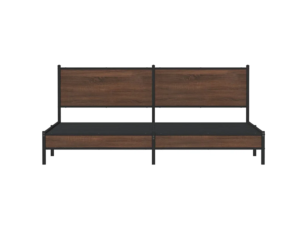 Metallbett ohne Matratze Braun Eichen-Optik 200x200 cm