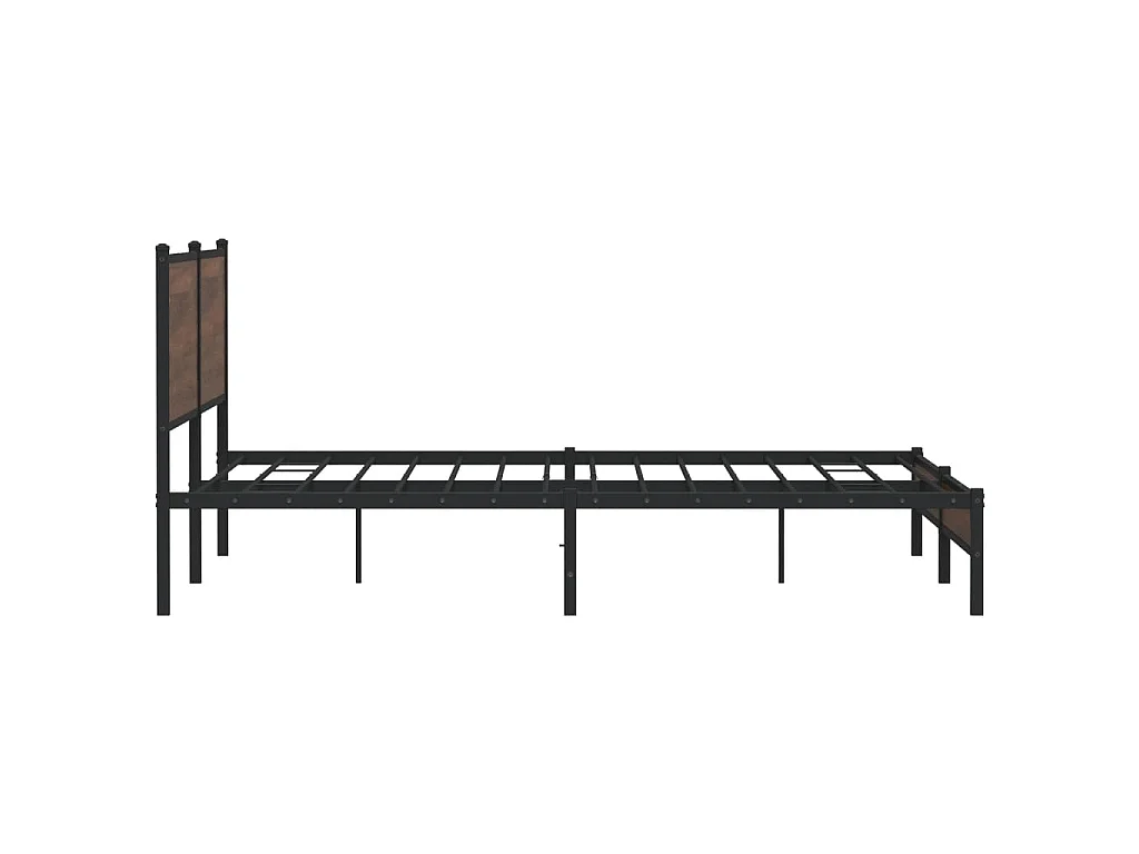 Metallbett ohne Matratze Braun Eichen-Optik 200x200 cm
