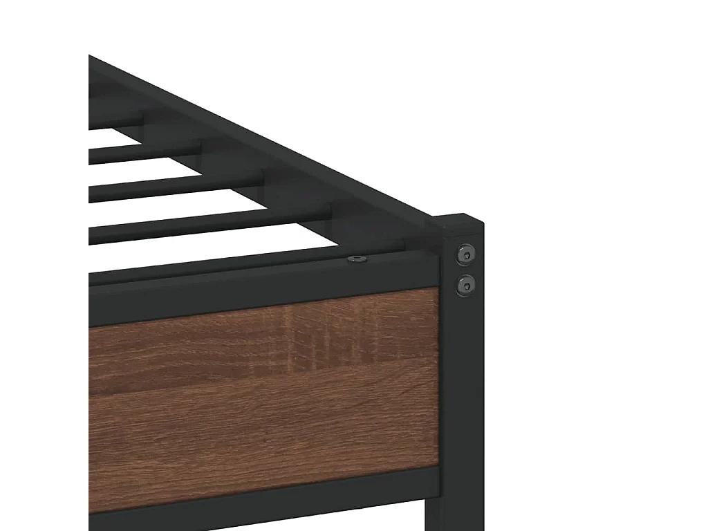 Metallbett ohne Matratze Braun Eichen-Optik 200x200 cm