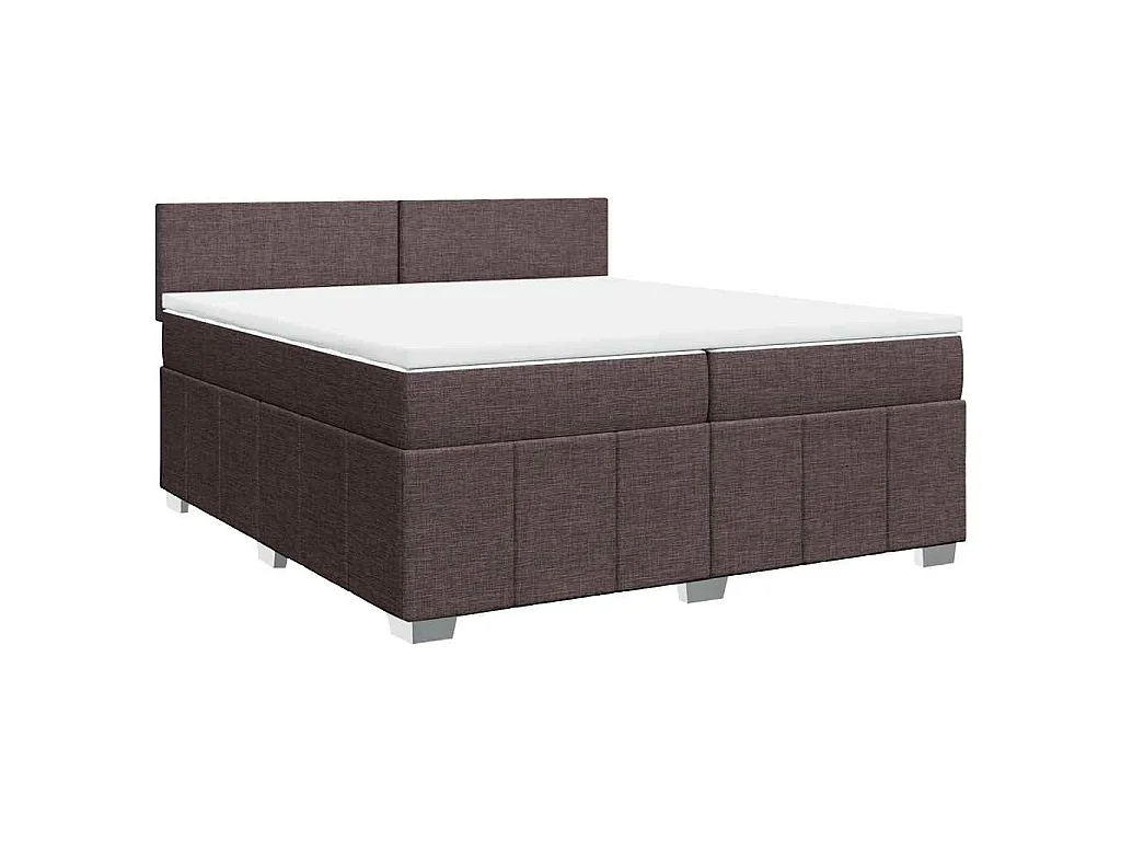 Boxspring met matras stof donkerbruin 200x200 cm