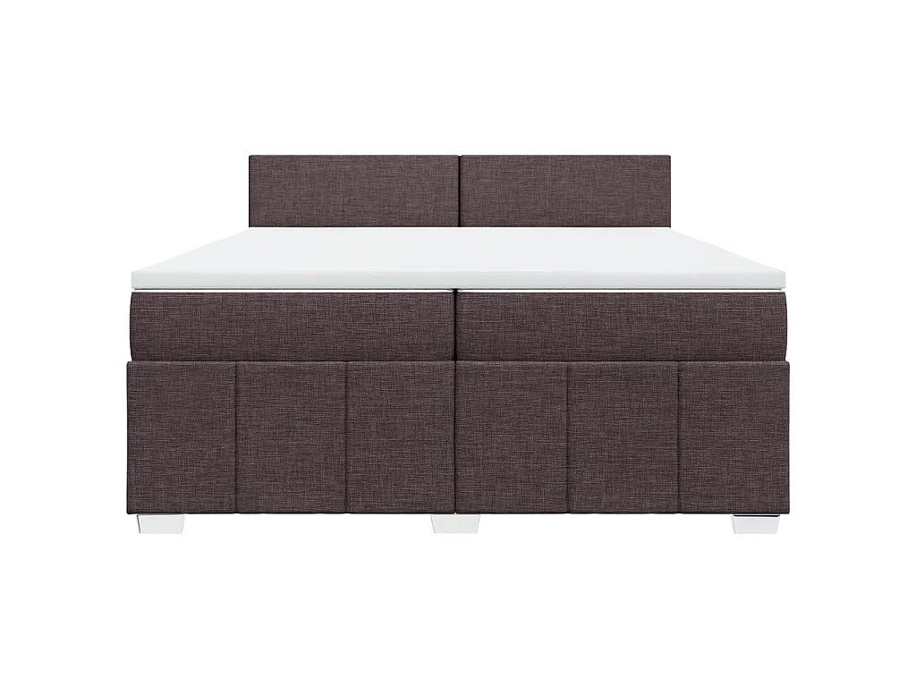 Boxspring met matras stof donkerbruin 200x200 cm