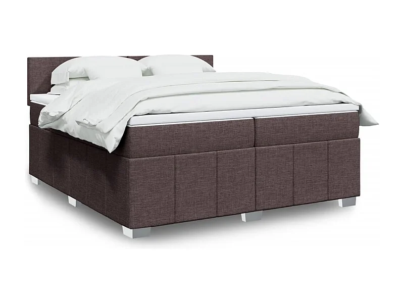 Sommier à lattes de lit avec matelas Marron foncé 200x200 cm
