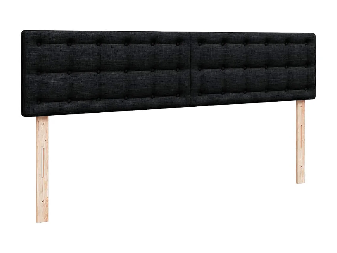 Struttura Letto Pouf con Materassi Nero 200x200 cm in Tessuto