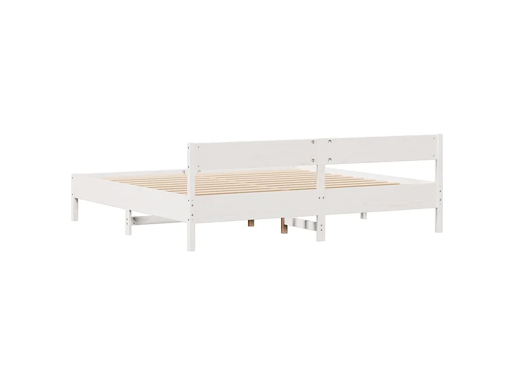 Estructura de cama sin colchón madera maciza blanca 200x200 cm
