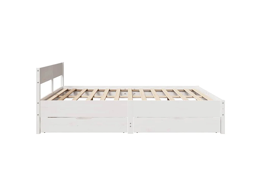 Bedframe zonder matras massief grenenhout wit 200x200 cm