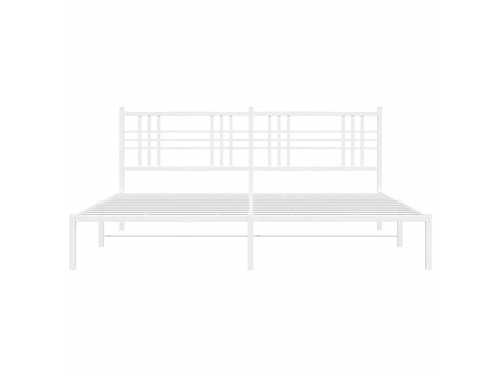 Estrutura de cama com cabeceira 193x203 cm metal branco