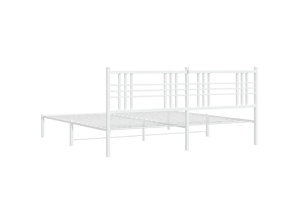 Estrutura de cama com cabeceira 193x203 cm metal branco