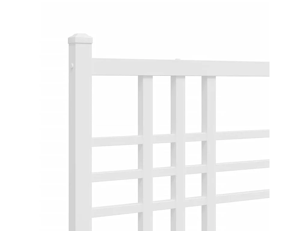 Estrutura de cama com cabeceira 193x203 cm metal branco
