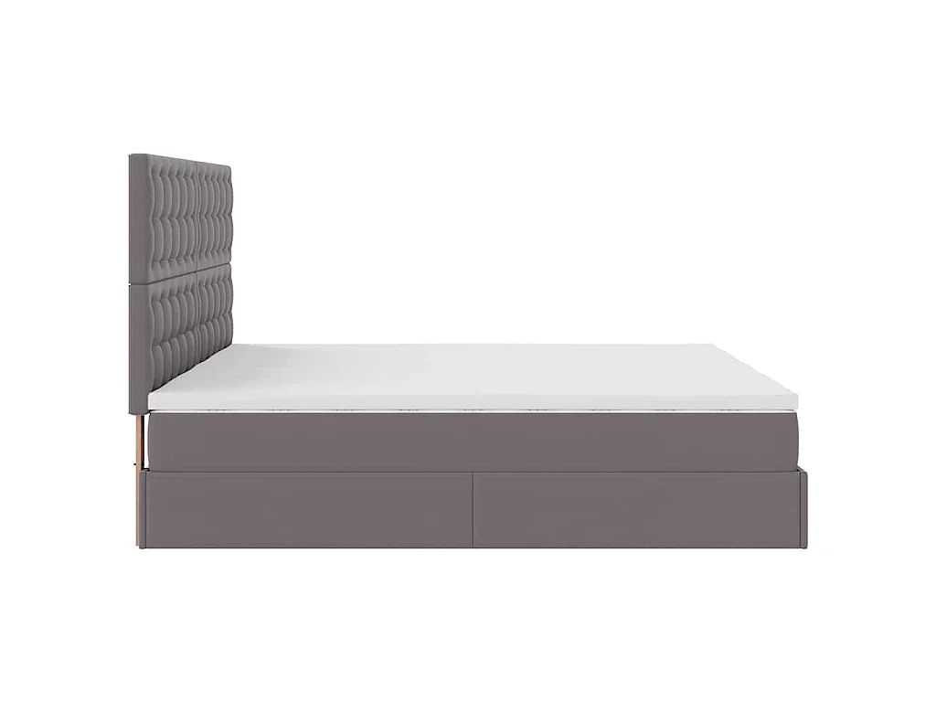 Ottoman bed met matrassen 200x200cm kunstleer grijs