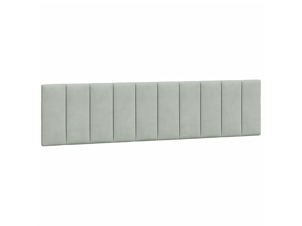 Lit avec matelas Hanko gris clair 200x200 cm velours