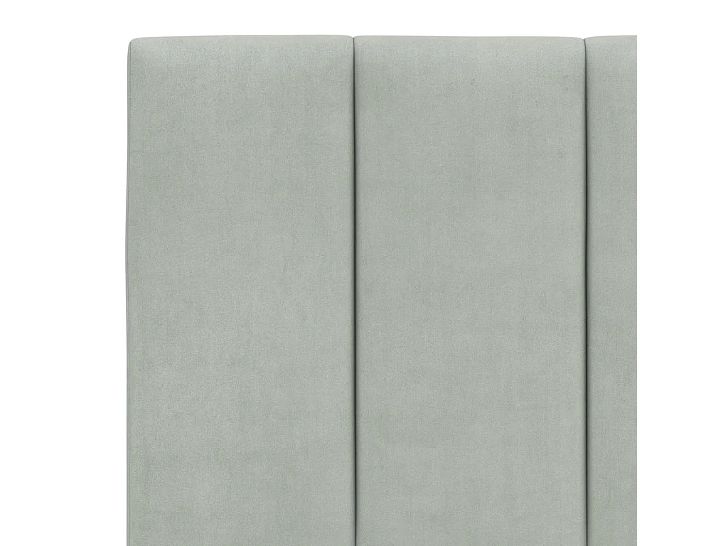 Lit avec matelas Hanko gris clair 200x200 cm velours