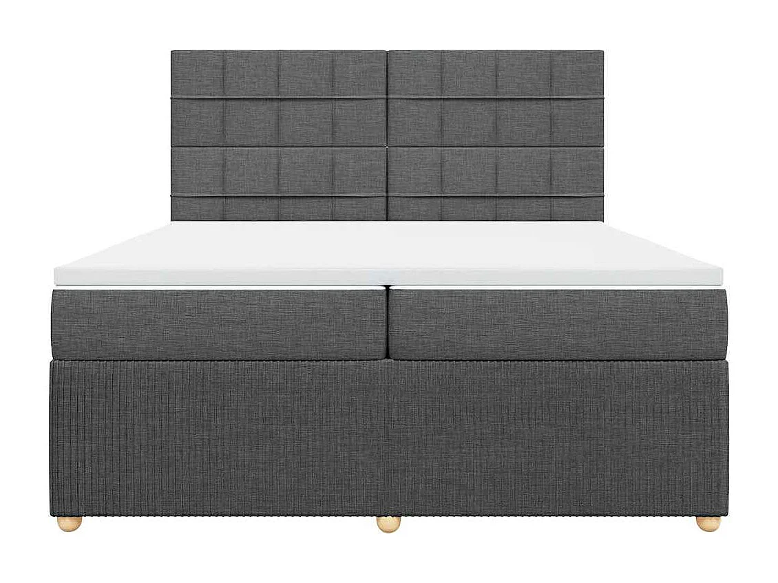 Boxspringbett mit Matratze Dunkelgrau 200x200 cm Stoff