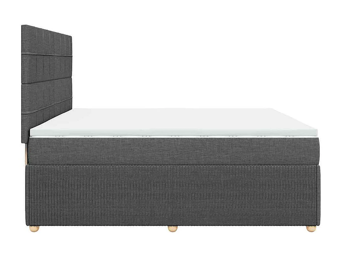 Boxspringbett mit Matratze Dunkelgrau 200x200 cm Stoff