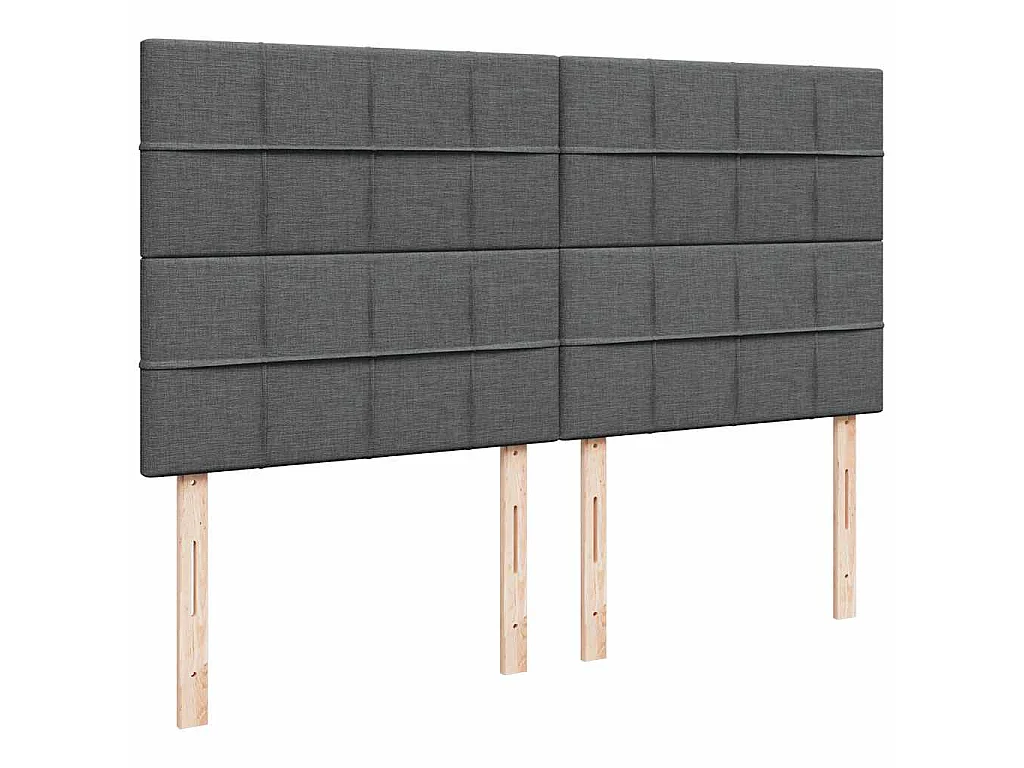 Cama box spring con colchón tela gris oscuro 200x200 cm
