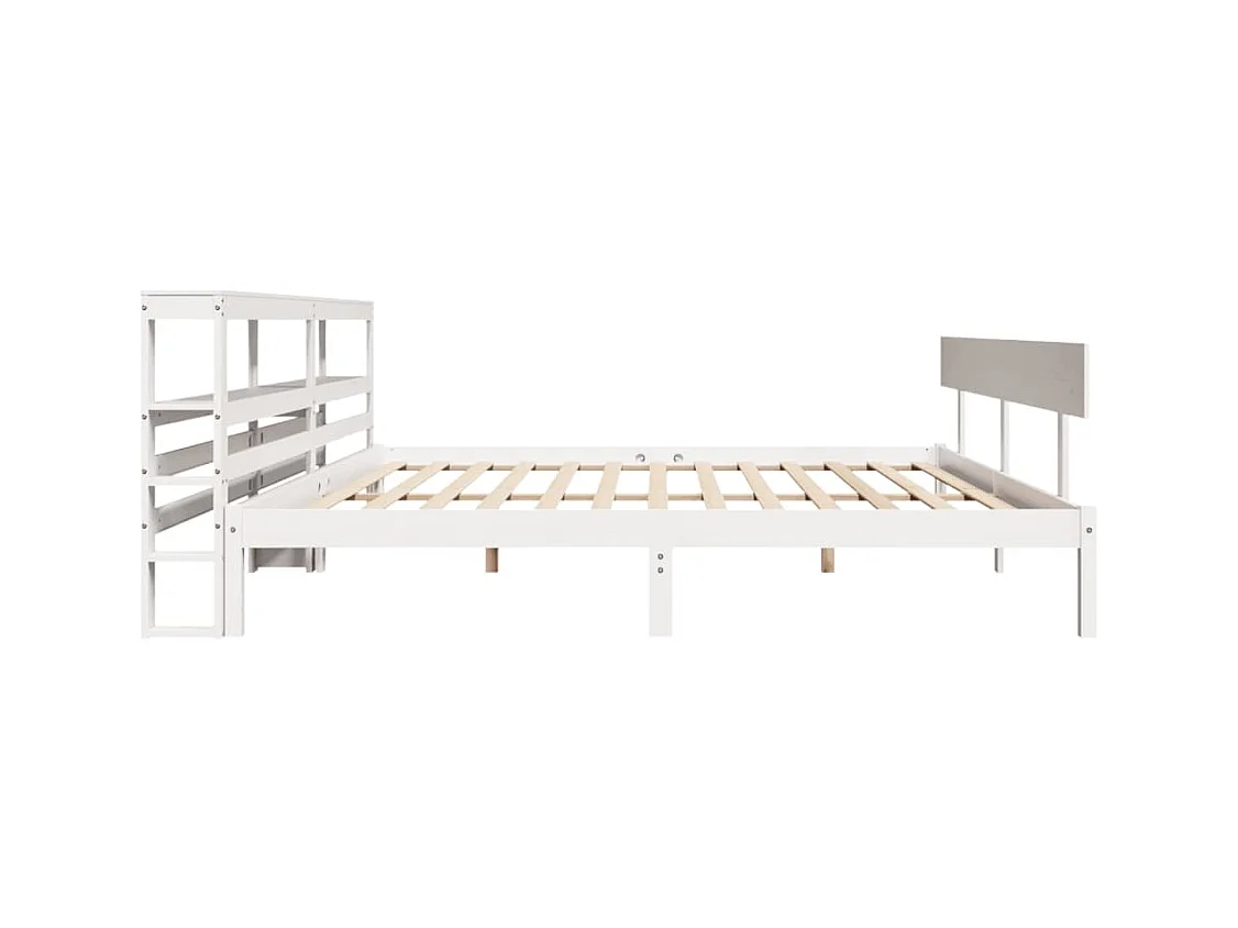 Massivholzbett ohne Matratze Weiß 200x200 cm Kiefernholz