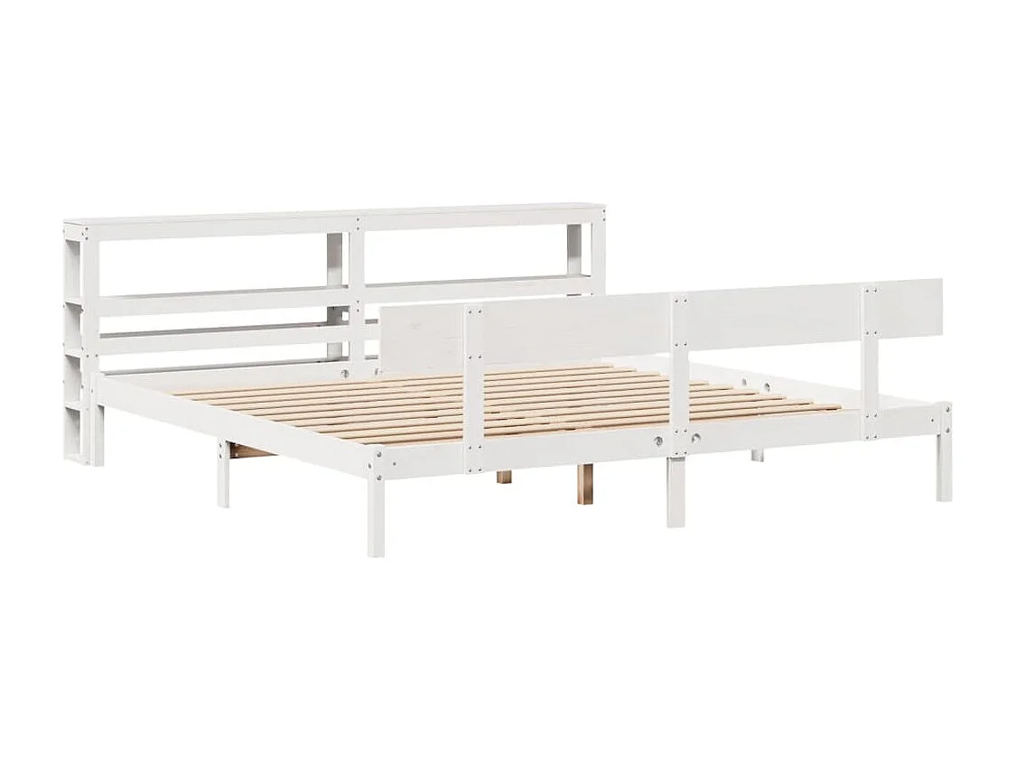 Bedframe zonder matras massief grenenhout wit 200x200 cm