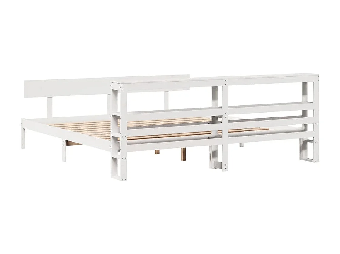 Bedframe zonder matras massief grenenhout wit 200x200 cm