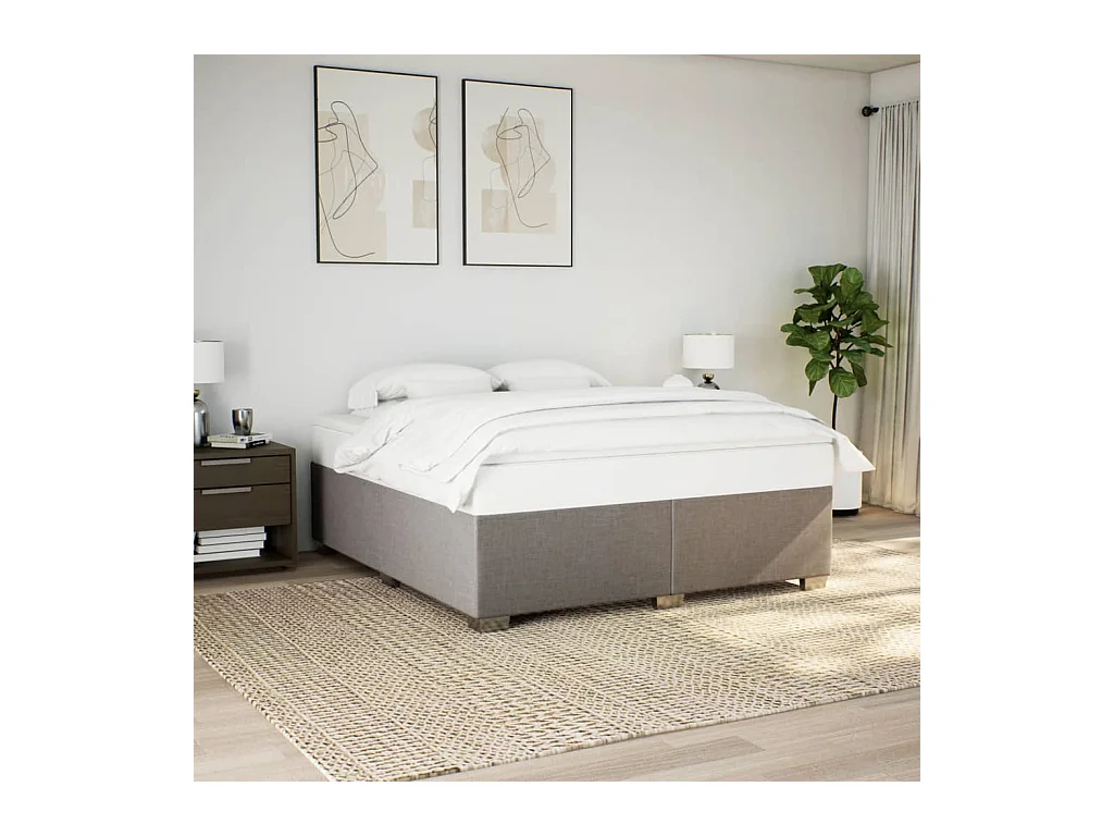 Cadre de lit sans matelas taupe 200x200 cm tissu