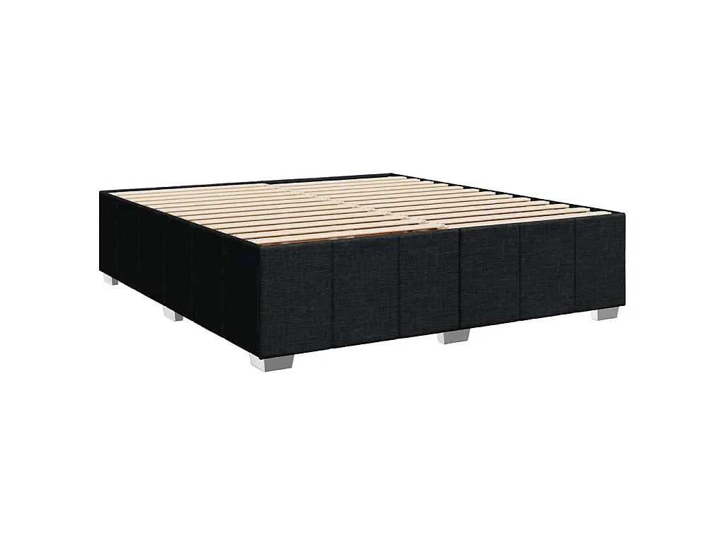 Cama com molas/colchão 200x200 cm tecido preto