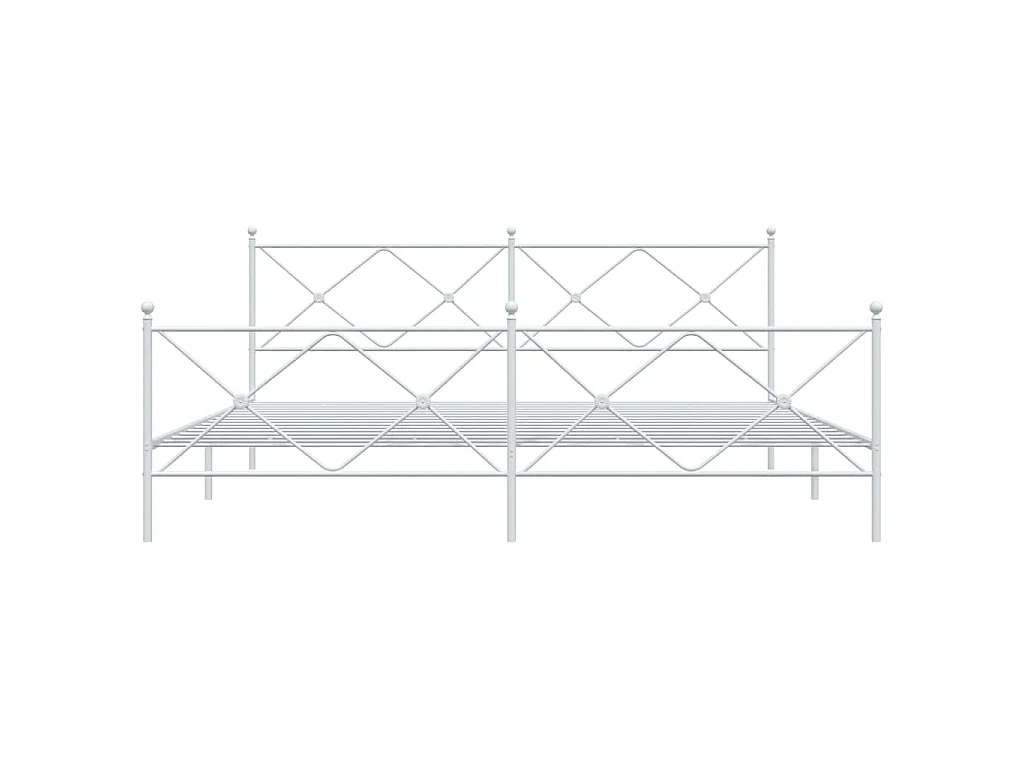 Bedframe met hoofd- en voeteneinde metaal wit 193x203 cm