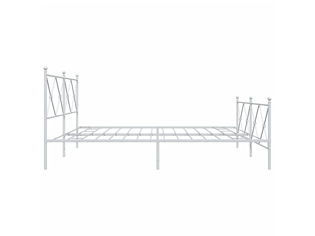 Bedframe met hoofd- en voeteneinde metaal wit 193x203 cm