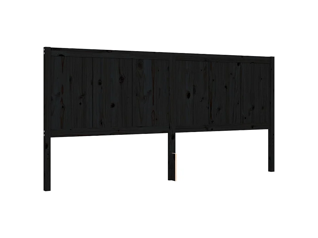 Massivholzbett mit Kopfteil Schwarz 200x200 cm