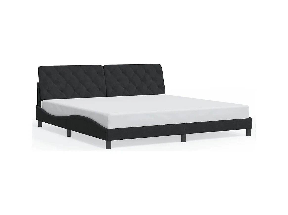 Bettgestell mit LED ohne Matratze Schwarz 200x200 cm Samt