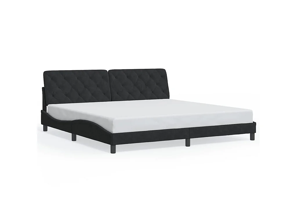 Bedframe met LED zonder matras fluweel zwart 200x200 cm