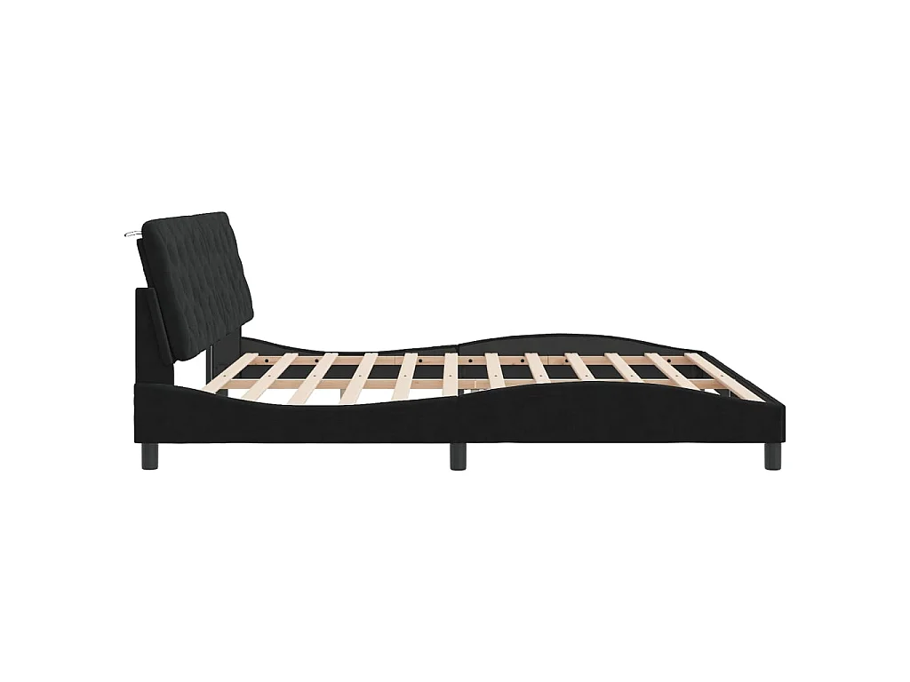 Bedframe met LED zonder matras fluweel zwart 200x200 cm