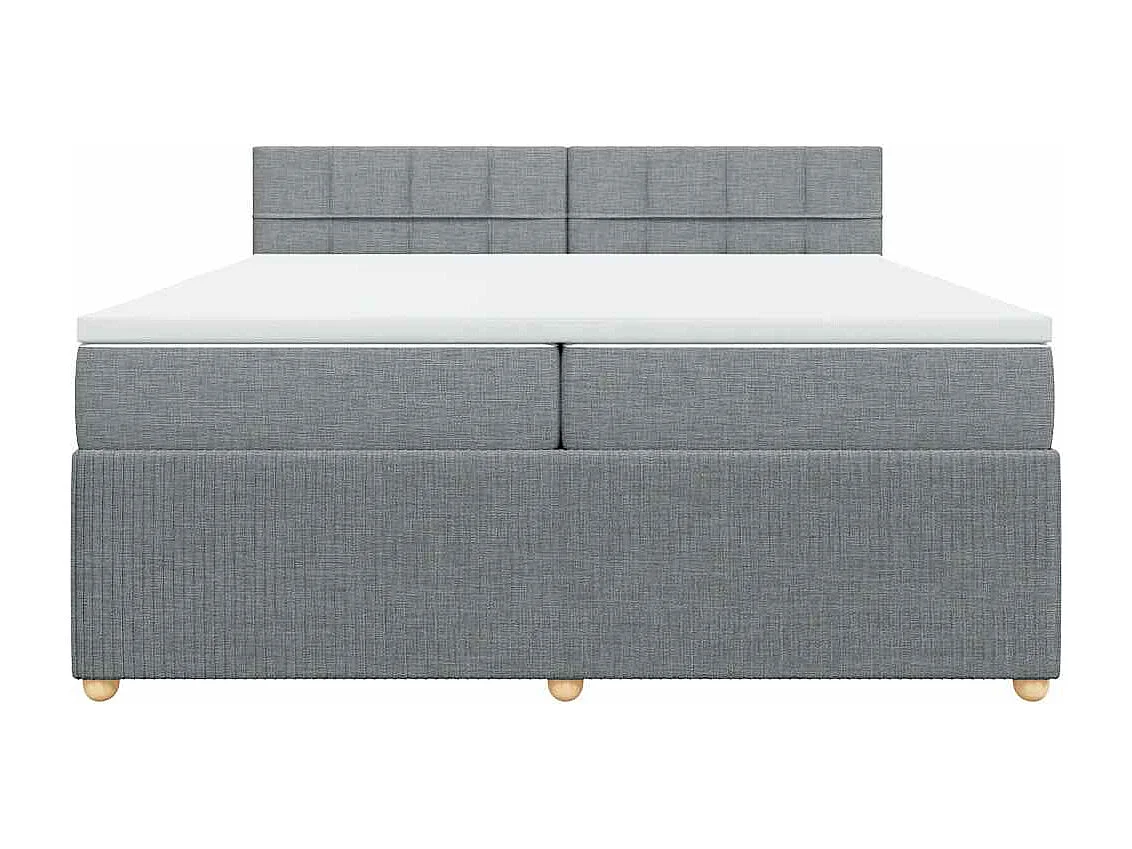 Boxspringbett mit Matratze Hellgrau 200x200 cm Stoff