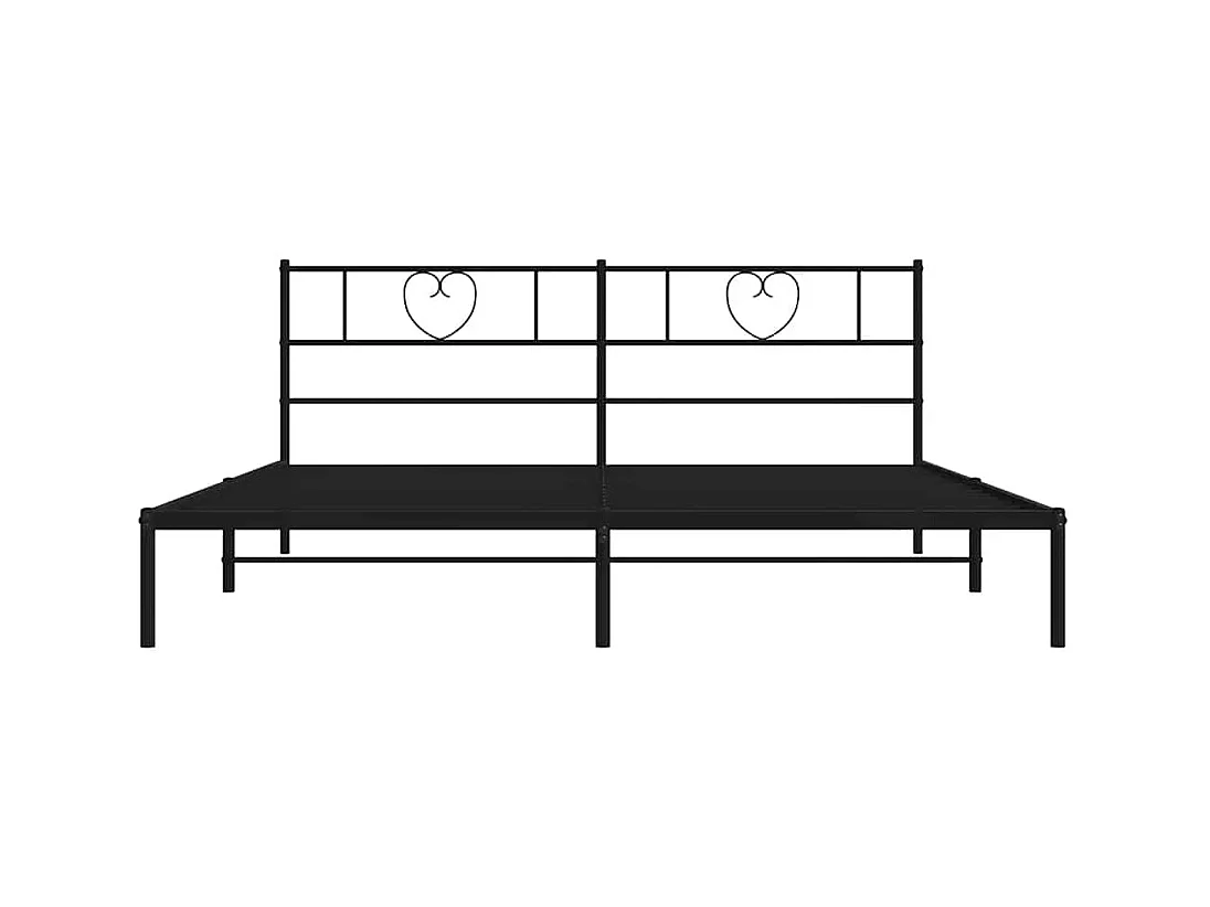 Estructura cama sin colchón con cabecero metal negro 193x203 cm