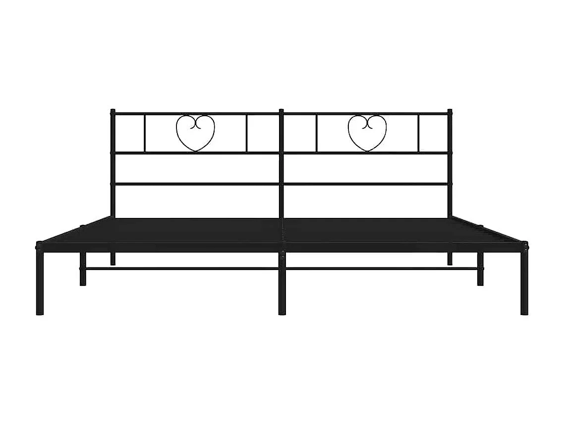 Cadre de lit métal sans matelas avec tête de lit noir 193x203cm