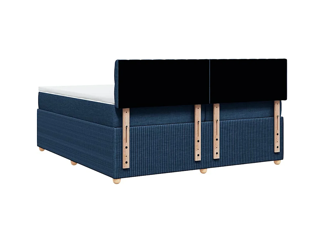 Boxspringbett mit Matratze Blau 200x200 cm Stoff