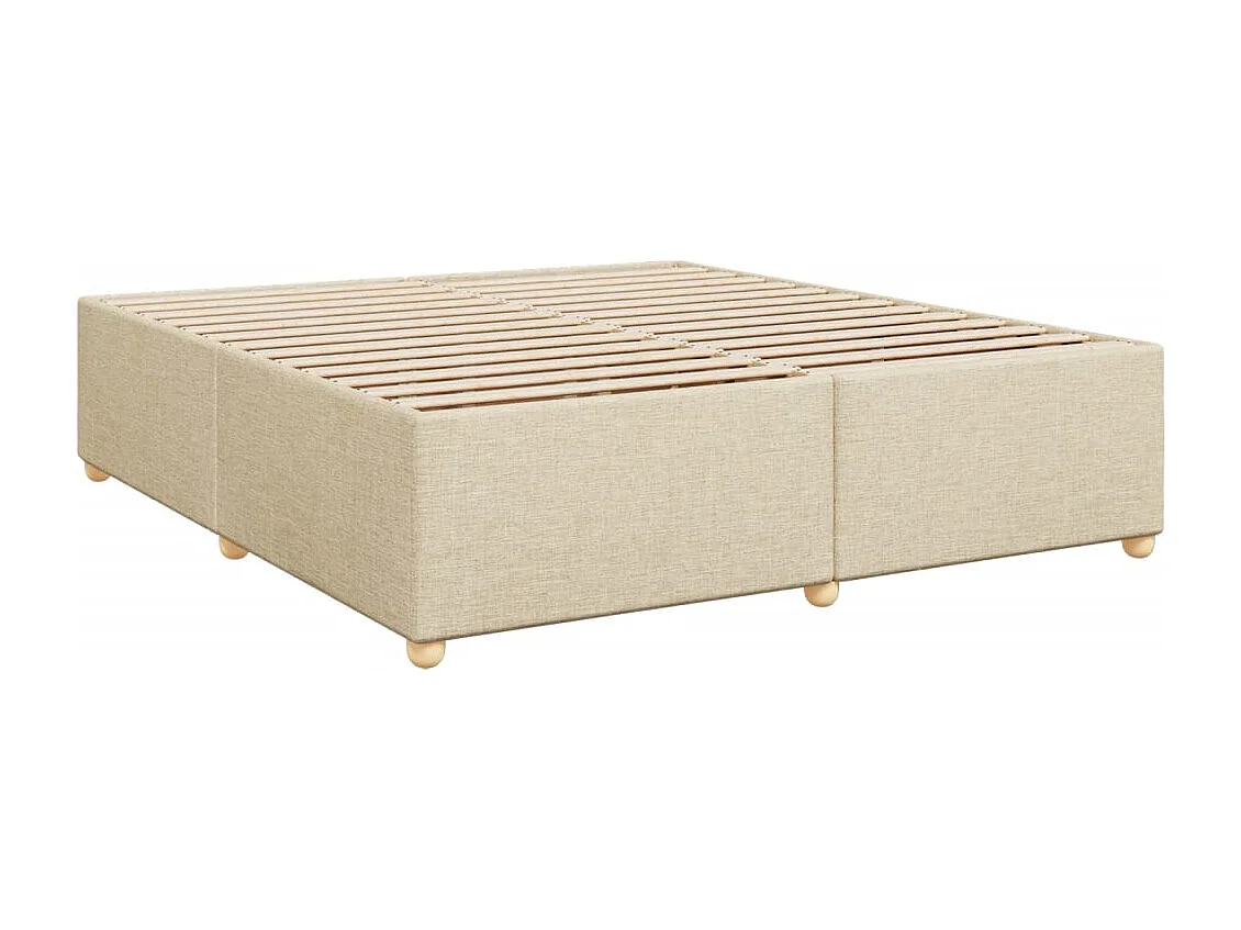 Boxspringbett mit Matratze Creme 200x200 cm Stoff