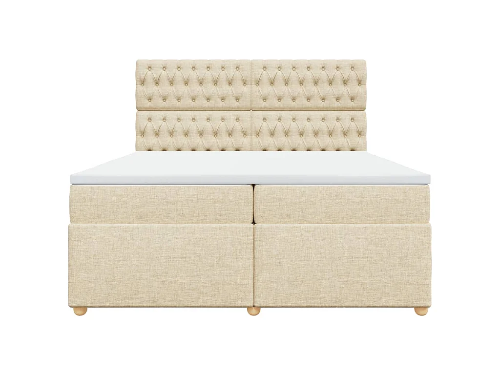 Giroletto a Molle con Materasso Crema 200x200 cm in Tessuto