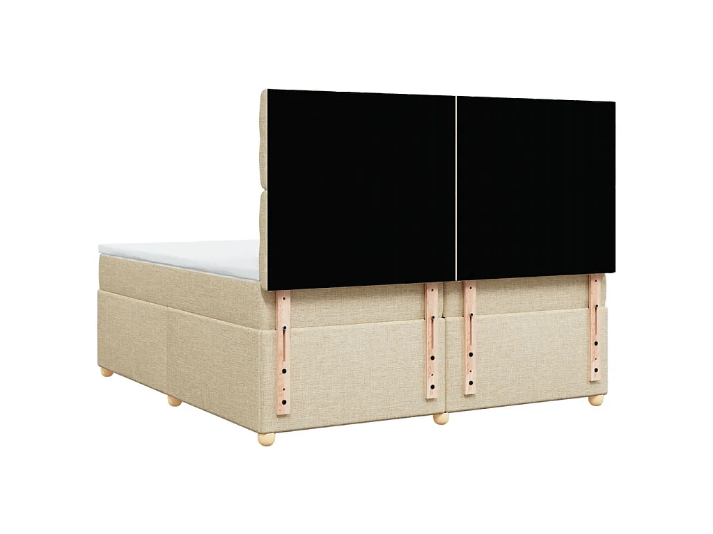 Giroletto a Molle con Materasso Crema 200x200 cm in Tessuto