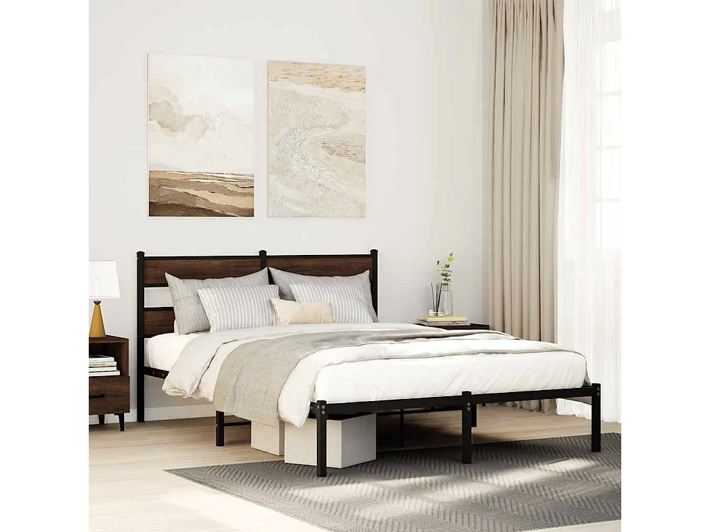 Cadre de lit sans matelas avec tête de lit 150x200 cm