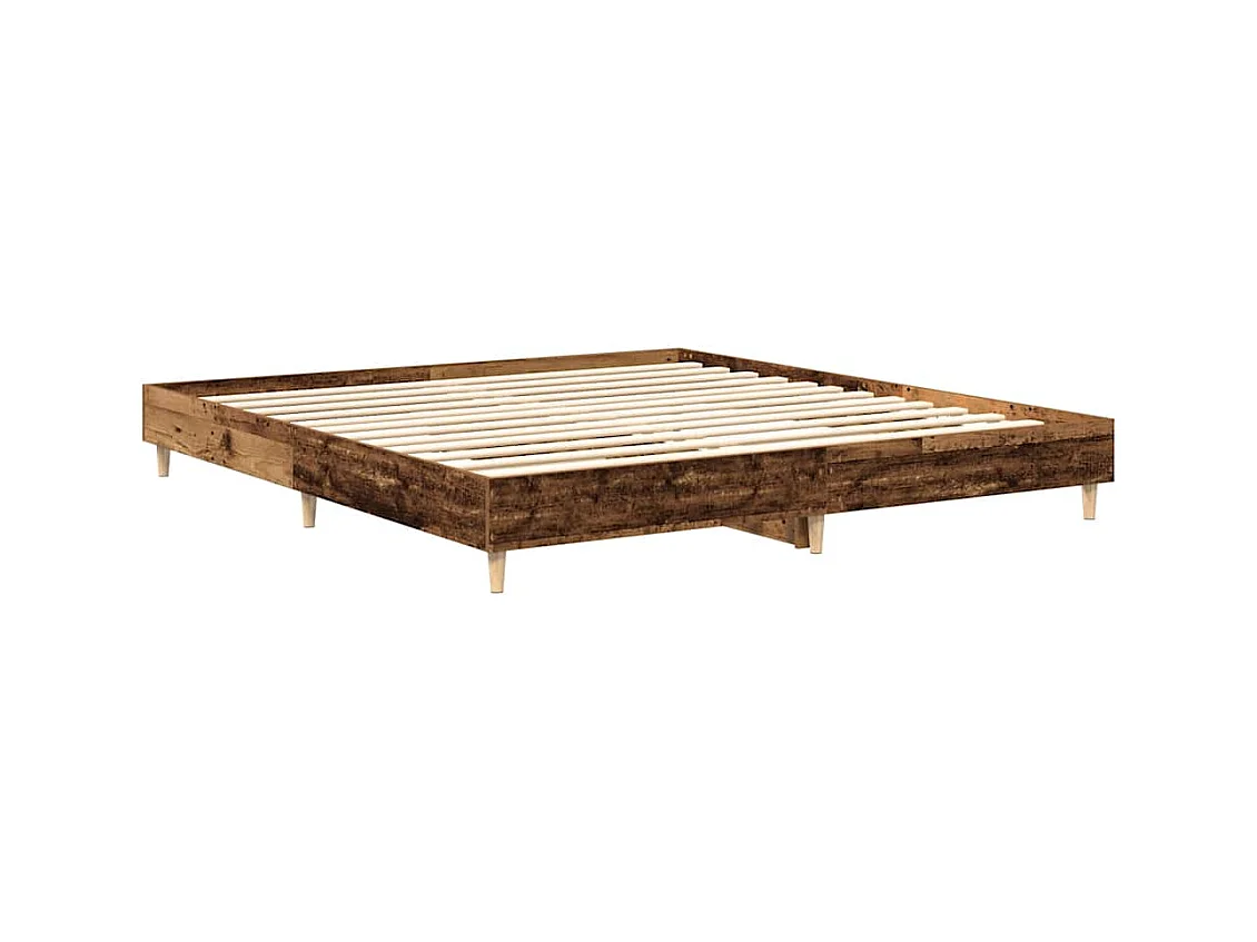 Cadre de lit sans matelas vieux bois 200x200 cm bois ingénierie
