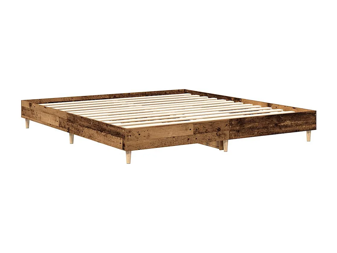 Cadre de lit sans matelas vieux bois 200x200 cm bois ingénierie