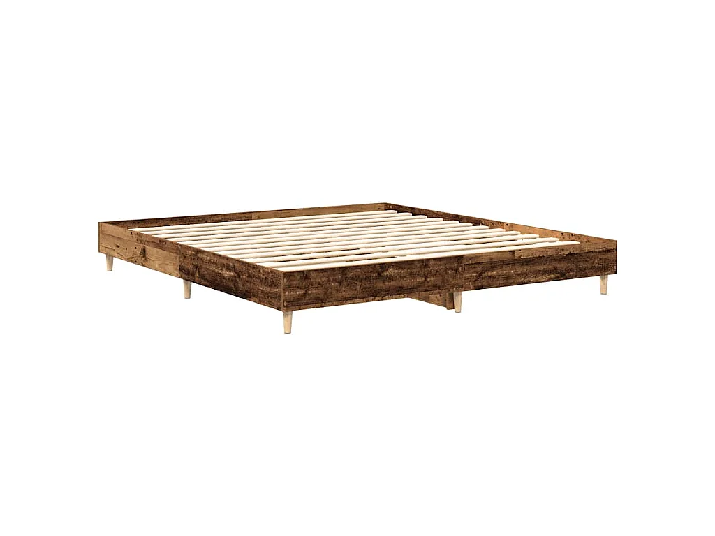 Bettgestell ohne Matratze Altholz-Optik 200x200cm Holzwerkstoff