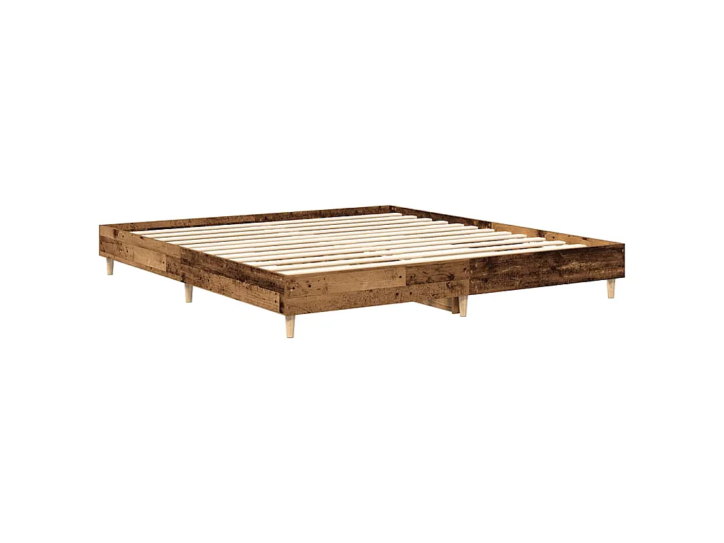 Bettgestell ohne Matratze Altholz-Optik 200x200cm Holzwerkstoff
