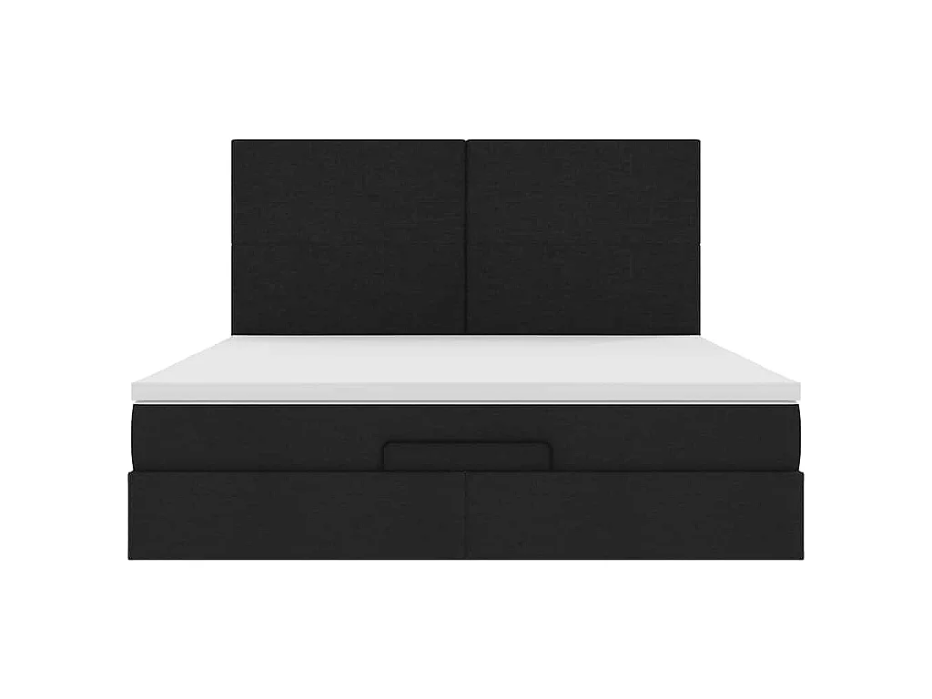 Ottoman-Bett mit Matratzen Schwarz 200x200 cm Stoff