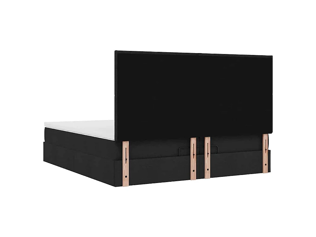 Ottoman-Bett mit Matratzen Schwarz 200x200 cm Stoff