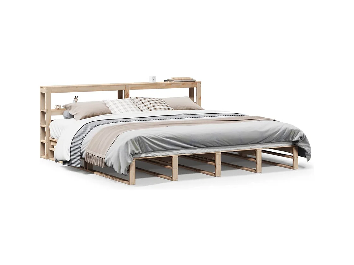 Cadre de lit sans matelas 200x200 cm bois massif de pin