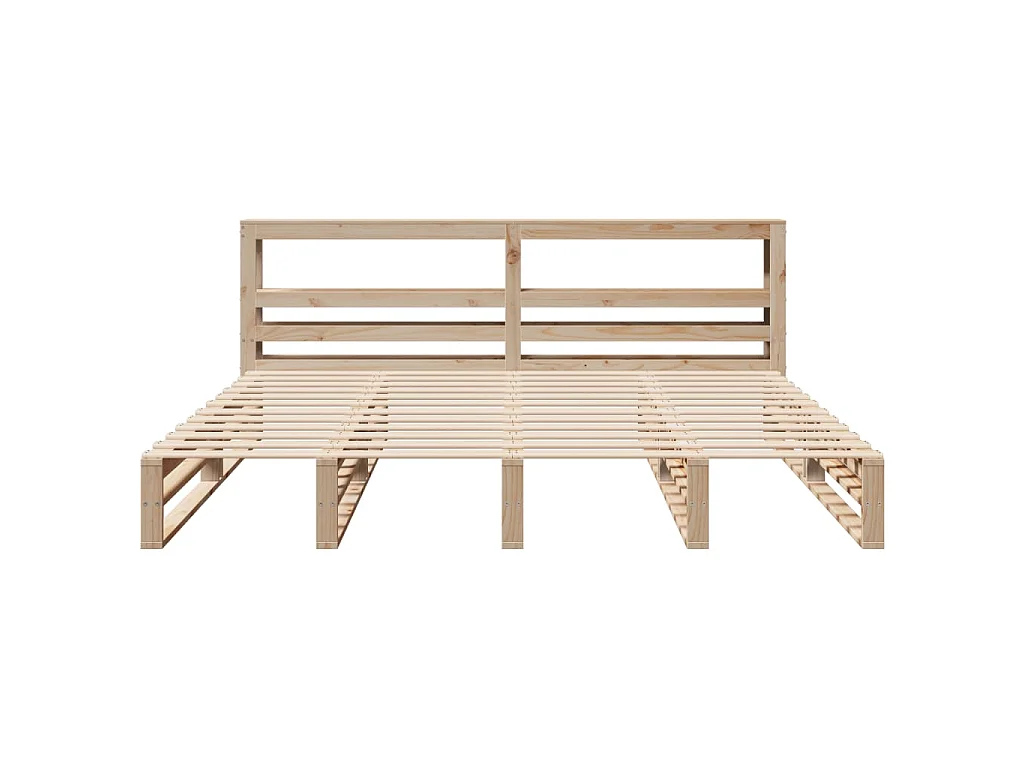 Giroletto con Testiera 200x200 cm in Legno Massello di Pino