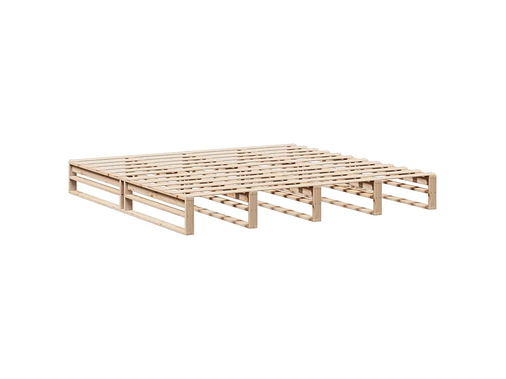 Giroletto con Testiera 200x200 cm in Legno Massello di Pino