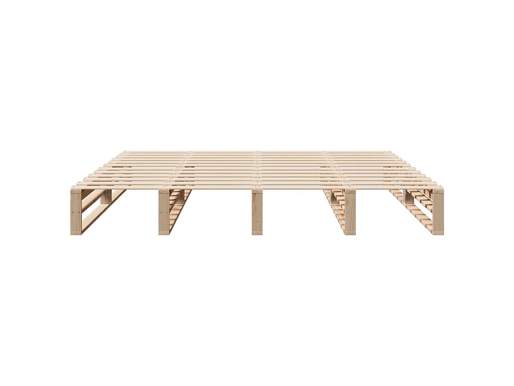 Giroletto con Testiera 200x200 cm in Legno Massello di Pino