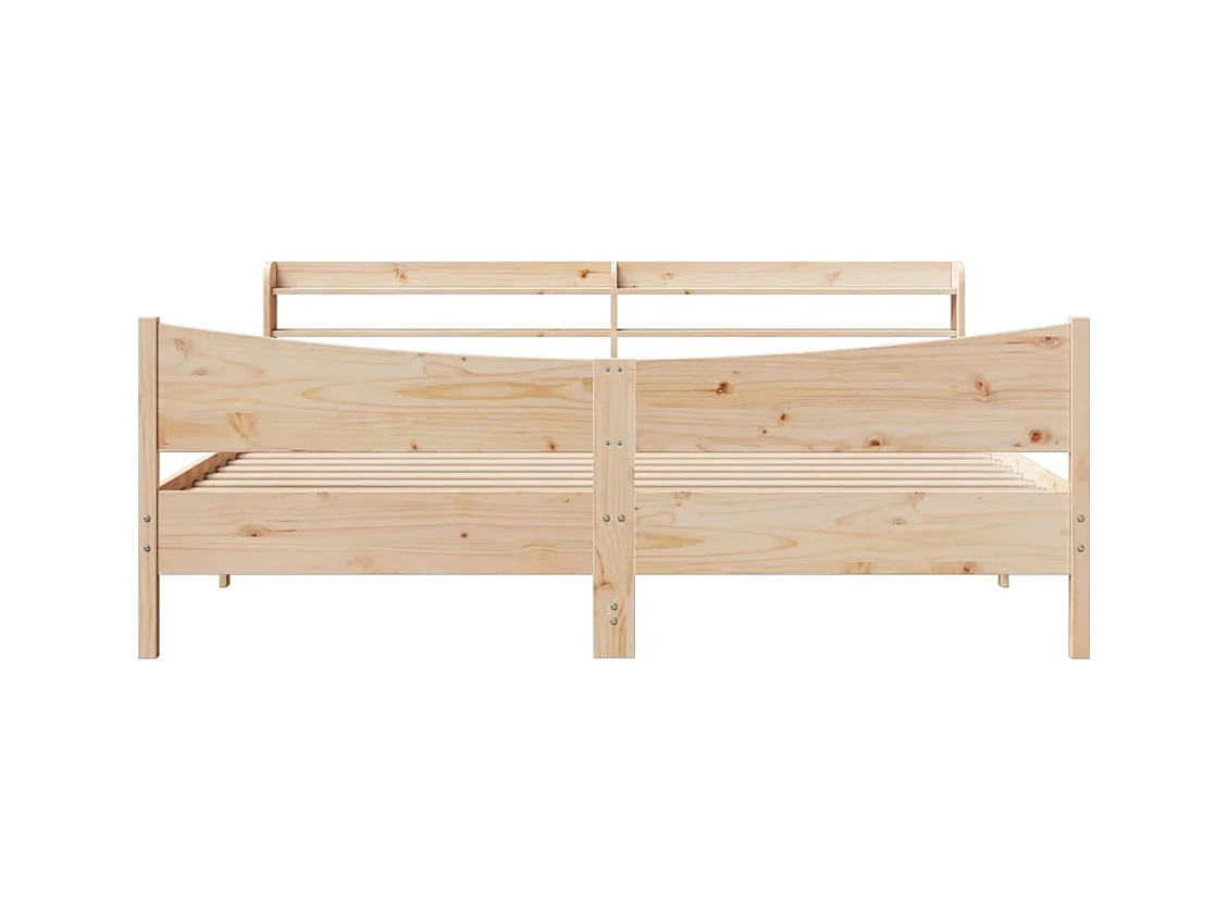 Giroletto con Testiera 200x200 cm in Legno Massello di Pino
